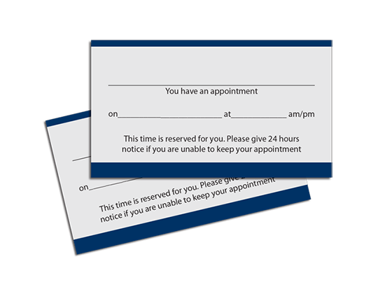 Appointment Cards Custom Appointment Cards Appointment Card Printing 